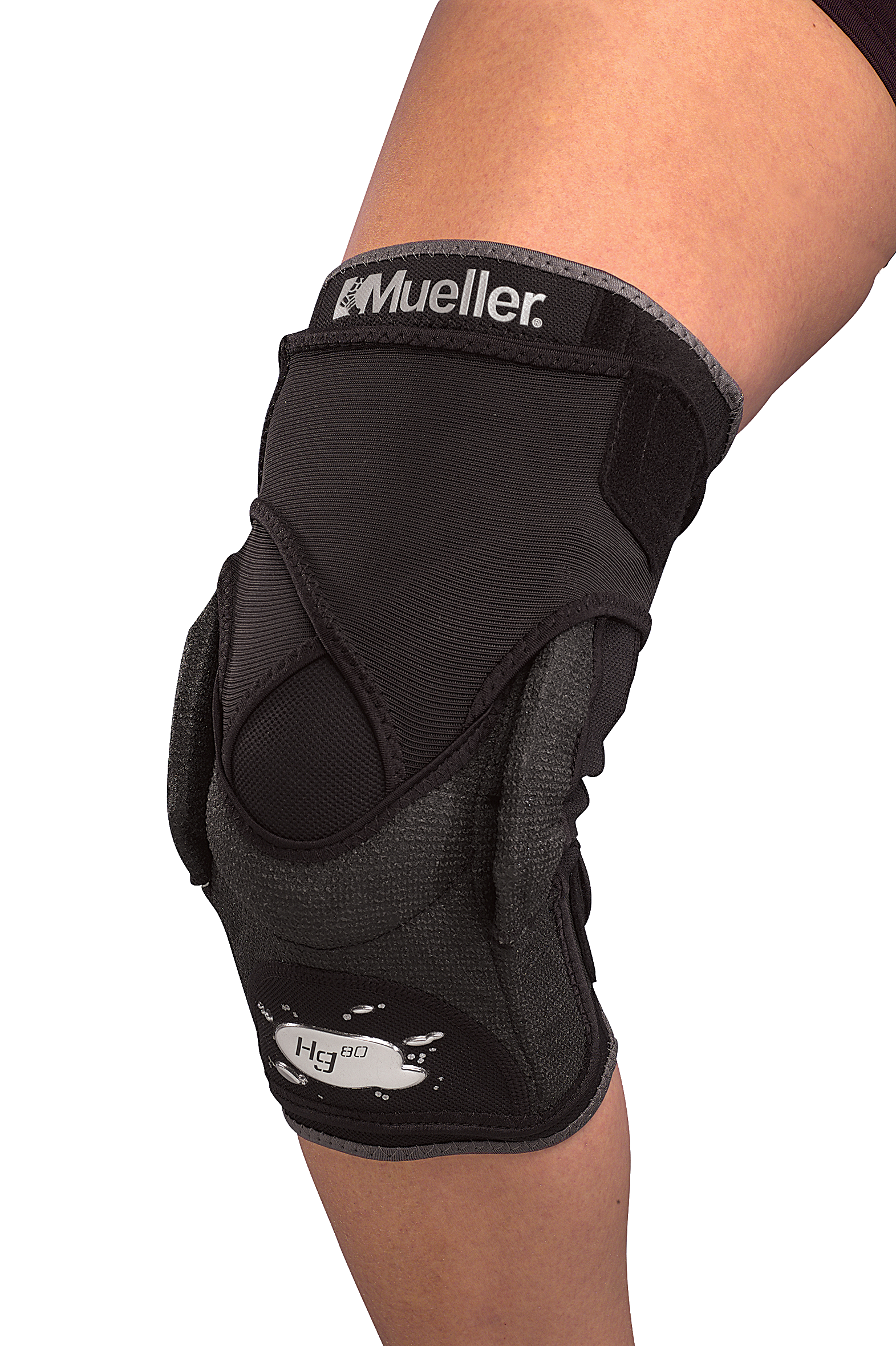 Mueller Hg80 Hinged Knee Brace with Kevlar 5452 Produkt angezogen am Knie