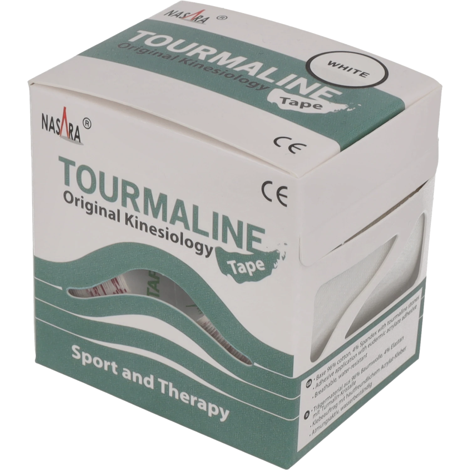 Nasara Tourmalin Kinesiologie Tape Weiss Verpackung