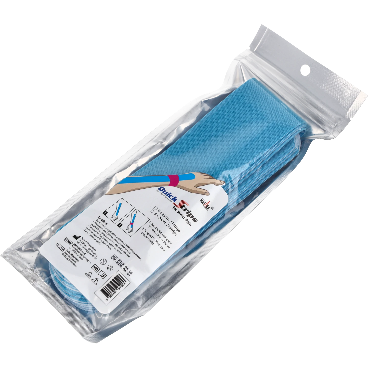 Nasara Kinesiologie Tape Pain Pack Wrist Türkis Verpackung