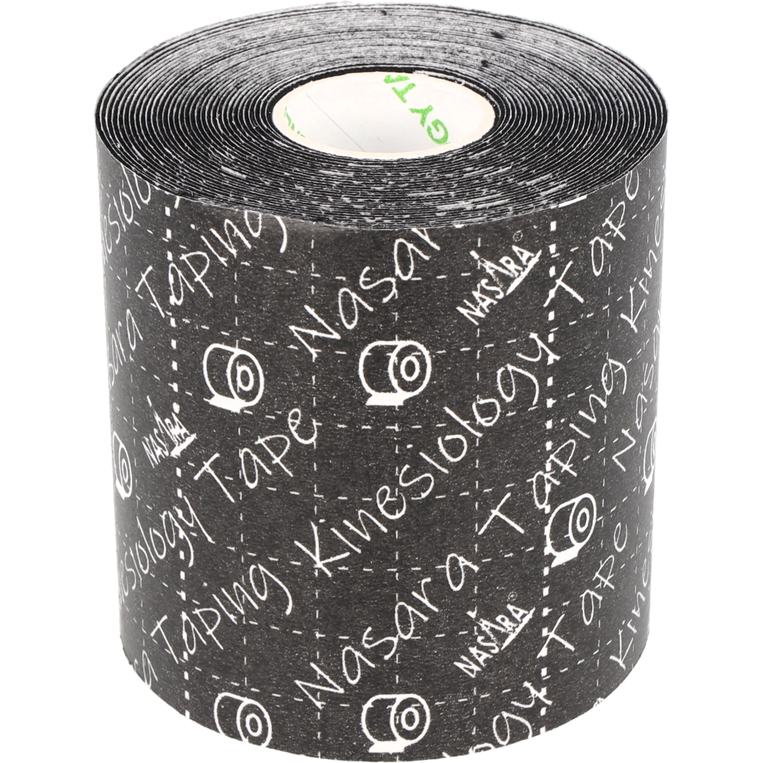 Nasara Kinesiologie Tape 7,5cm Schwarz Einzelrolle Rückansicht