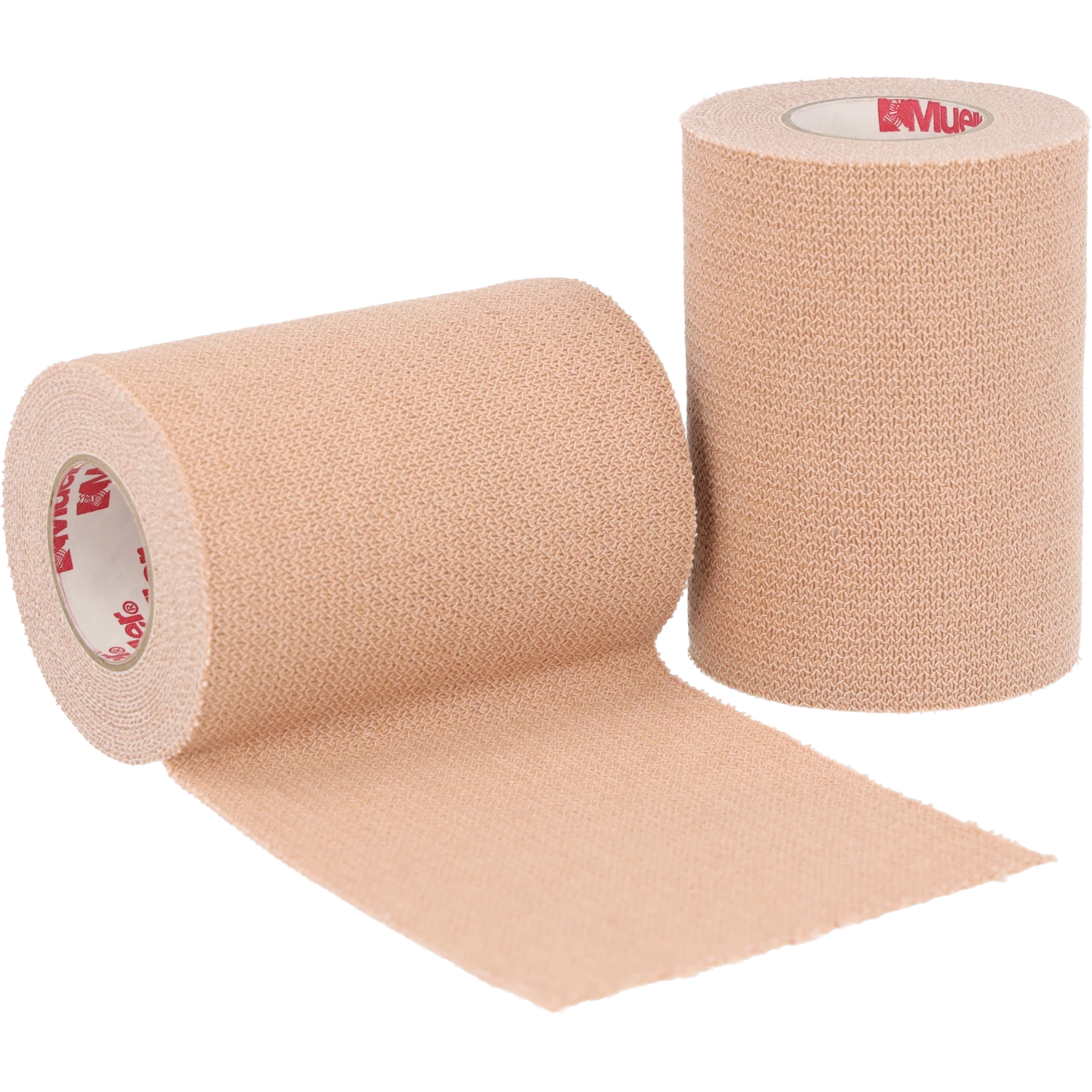 Mueller EAB Tape Einzelrolle Beige Rolle abgewickelt neben stehender Rolle