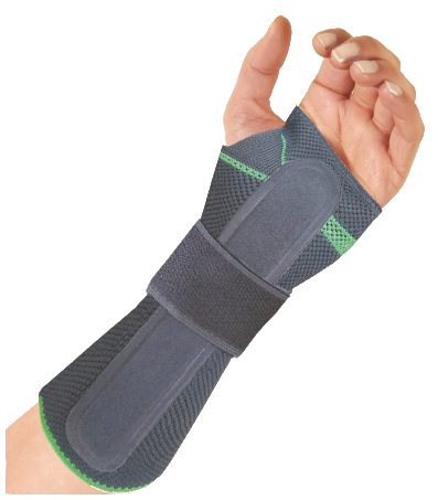 Mikros Handgelenkbandage Comfort OE M410 Produkt angezogen Handinnenfläche