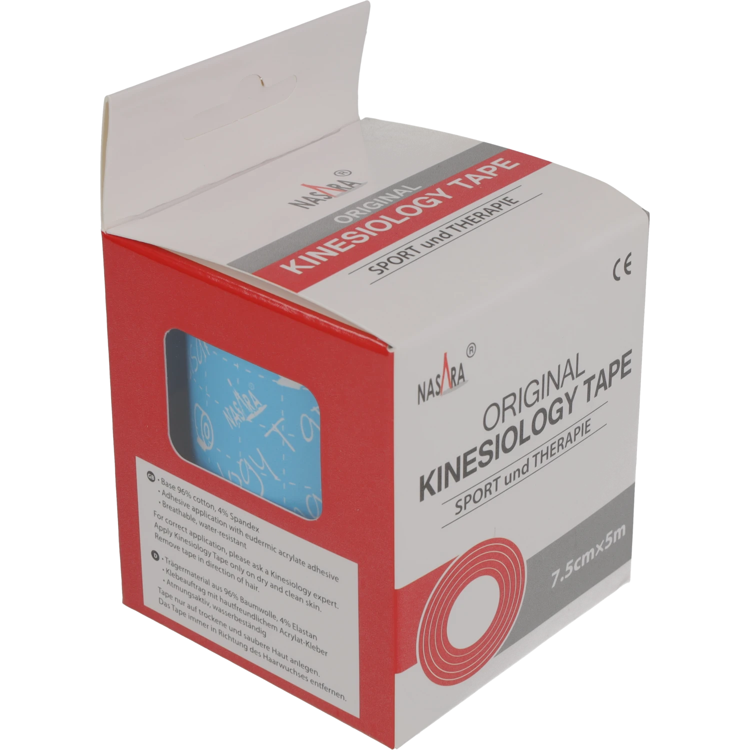Nasara Kinesiologie Tape 7,5cm Türkis Verpackung