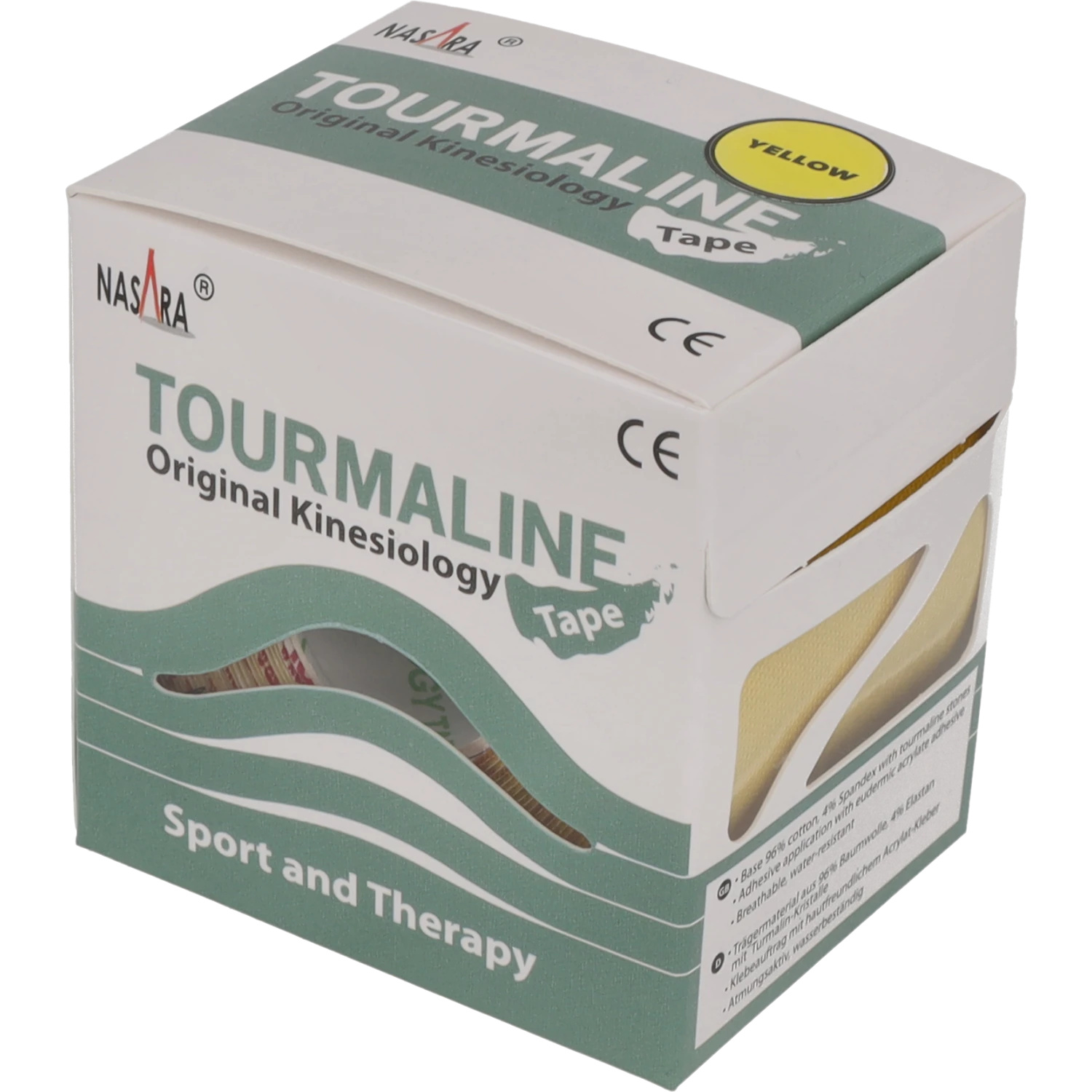 Nasara Tourmalin Kinesiologie Tape Gelb Verpackung