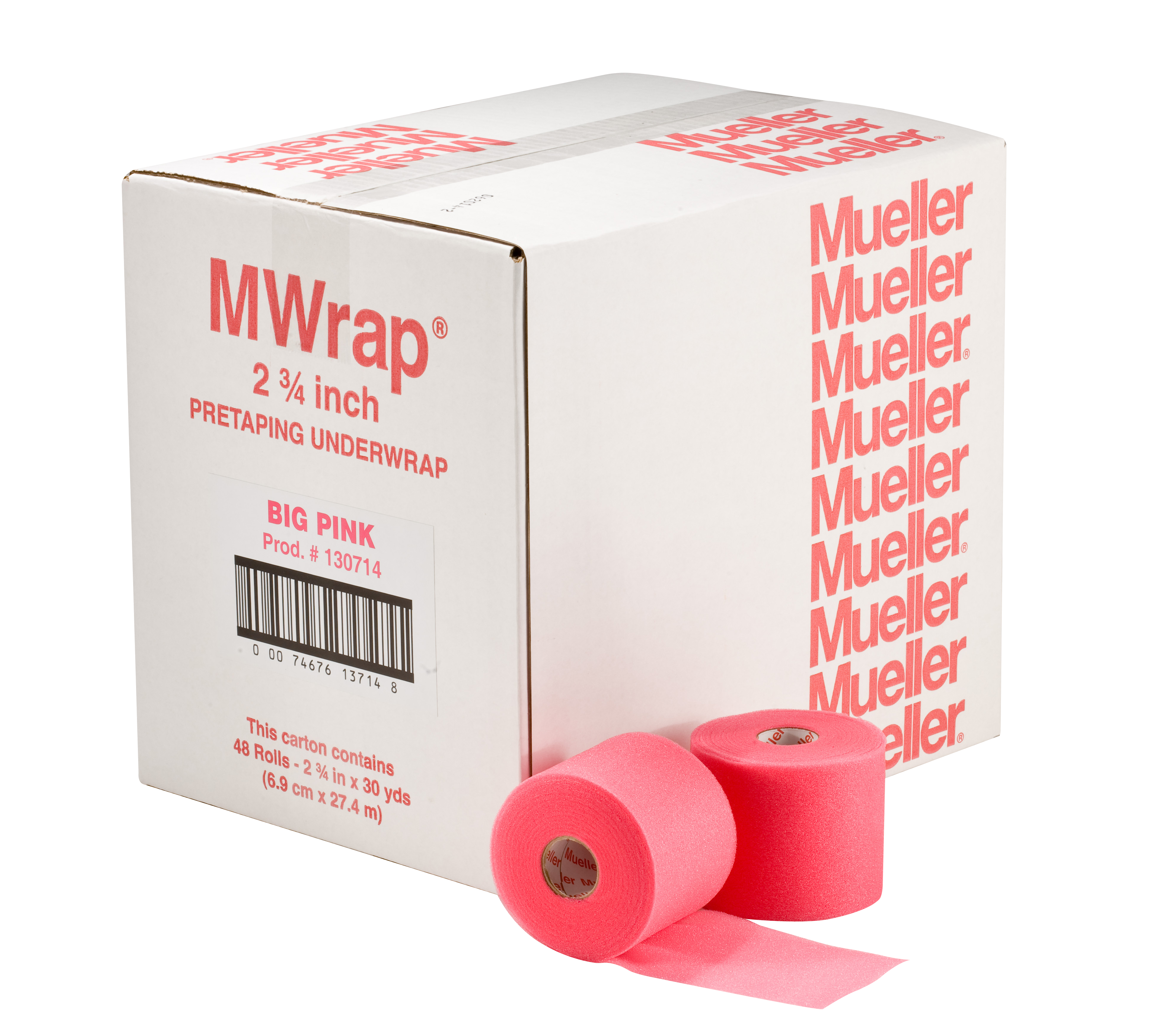Mueller M-Wrap Pink 1307-14VE Verpackungseinheit im Umkarton mit zwei einzelnen Rollen