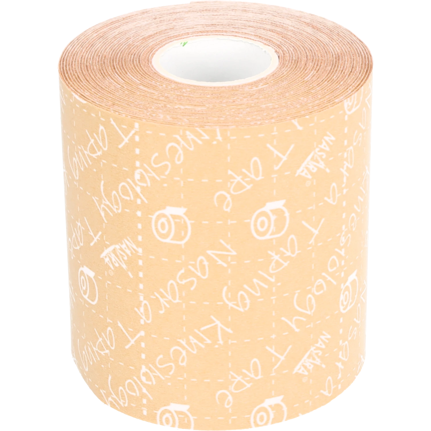 Nasara Kinesiologie Tape 7,5cm Beige Einzelrolle stehend Rückansicht