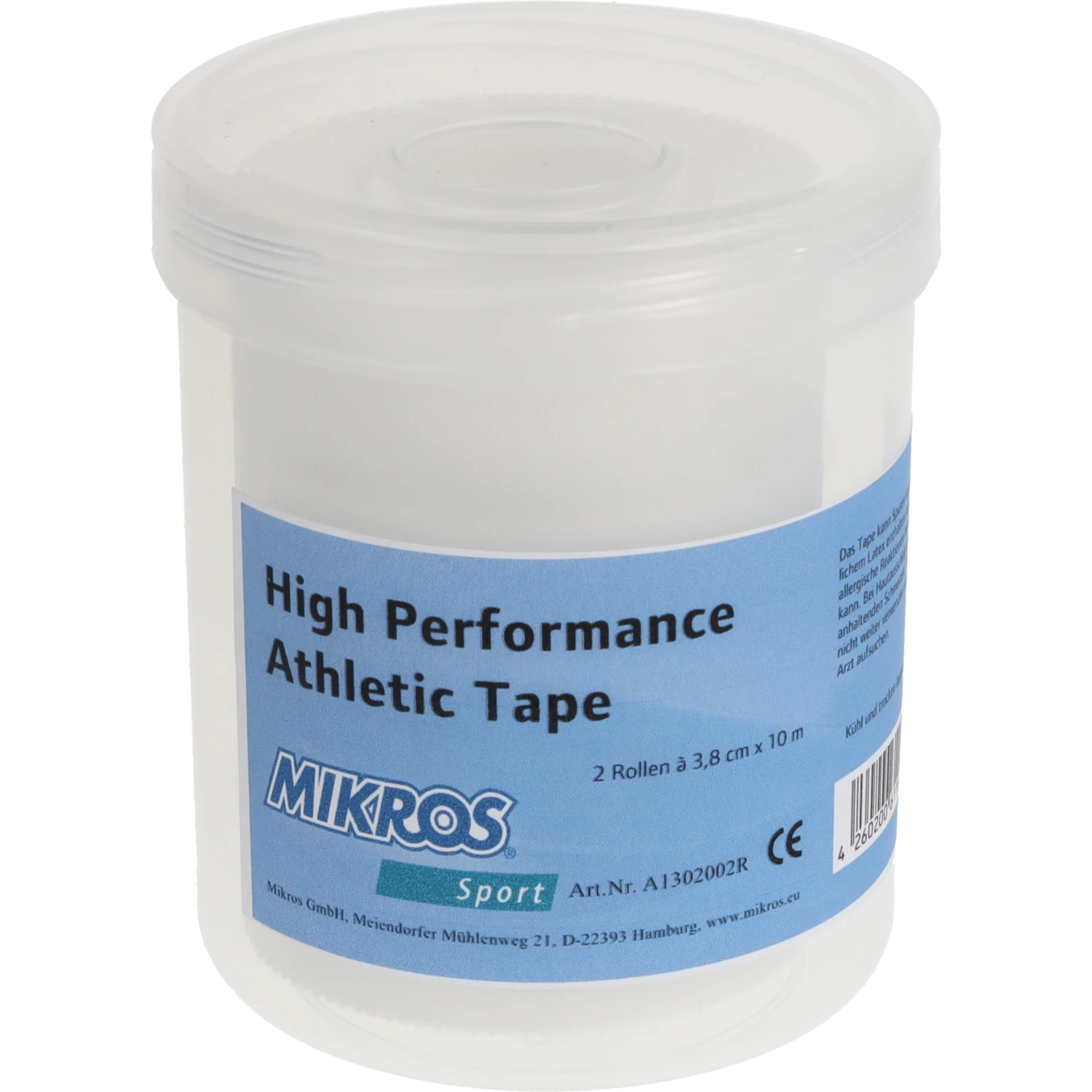 Mikros High Performance Athletic Tape 2-Rollen-Dose Mikros High Performance Athletic Tape Weiss 3,8cm 2-Rollen-Dose Heroshot