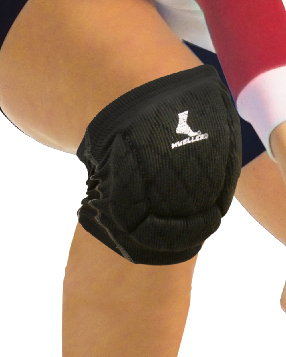 Mueller Diamant Volleyball Knieschützer 5434 SChwarz Paar Demonstration am Knie