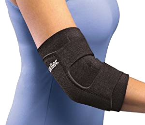 Mueller Elbow Support 78547 Produkt seitliche Ansicht angezogen bei Frau