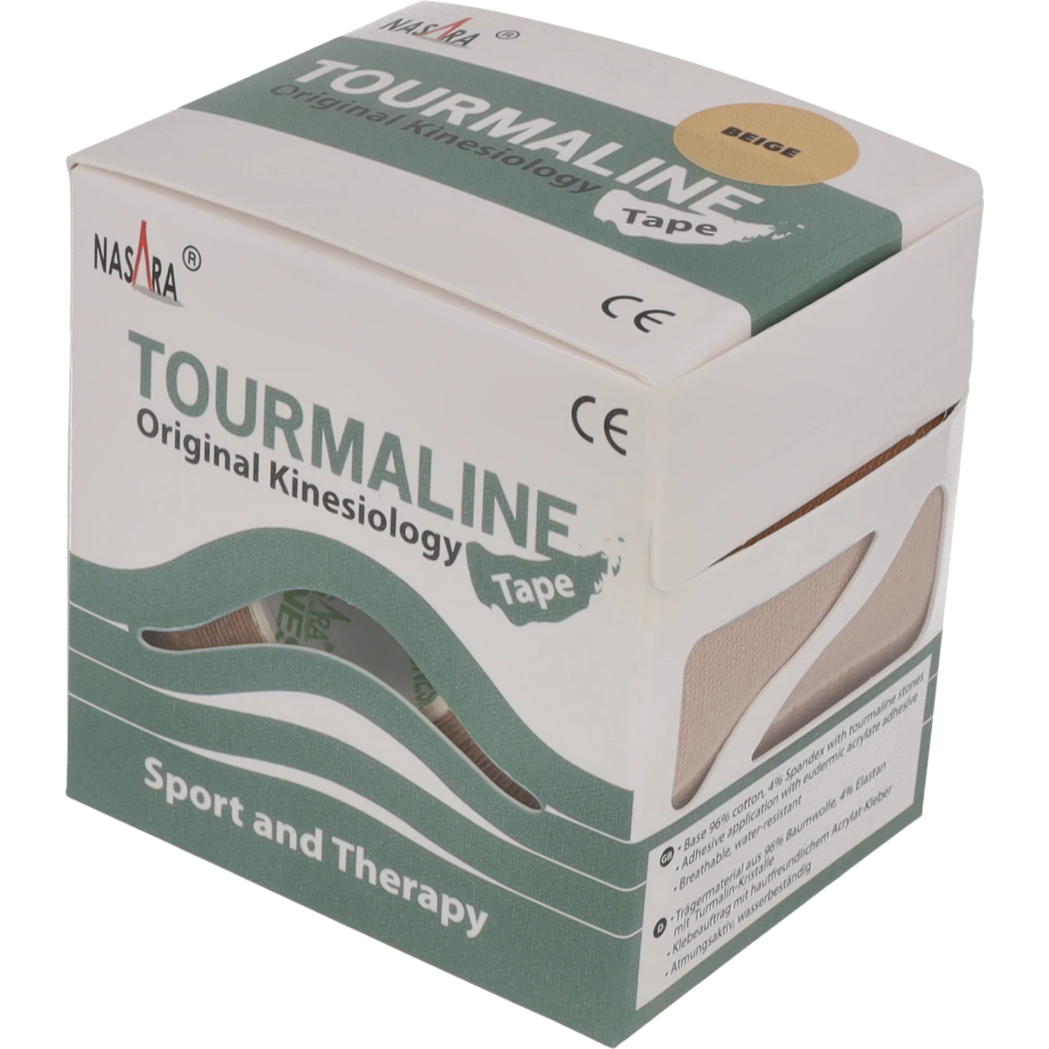Nasara Torumalin Kinesiologie Tape Beige Verpackung