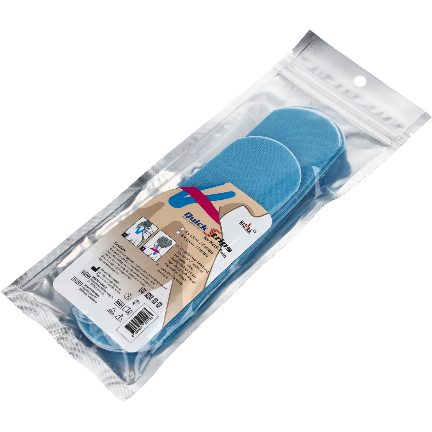 Nasara Kinesiologie Tape Pain Pack Neck Türkis Verpackung