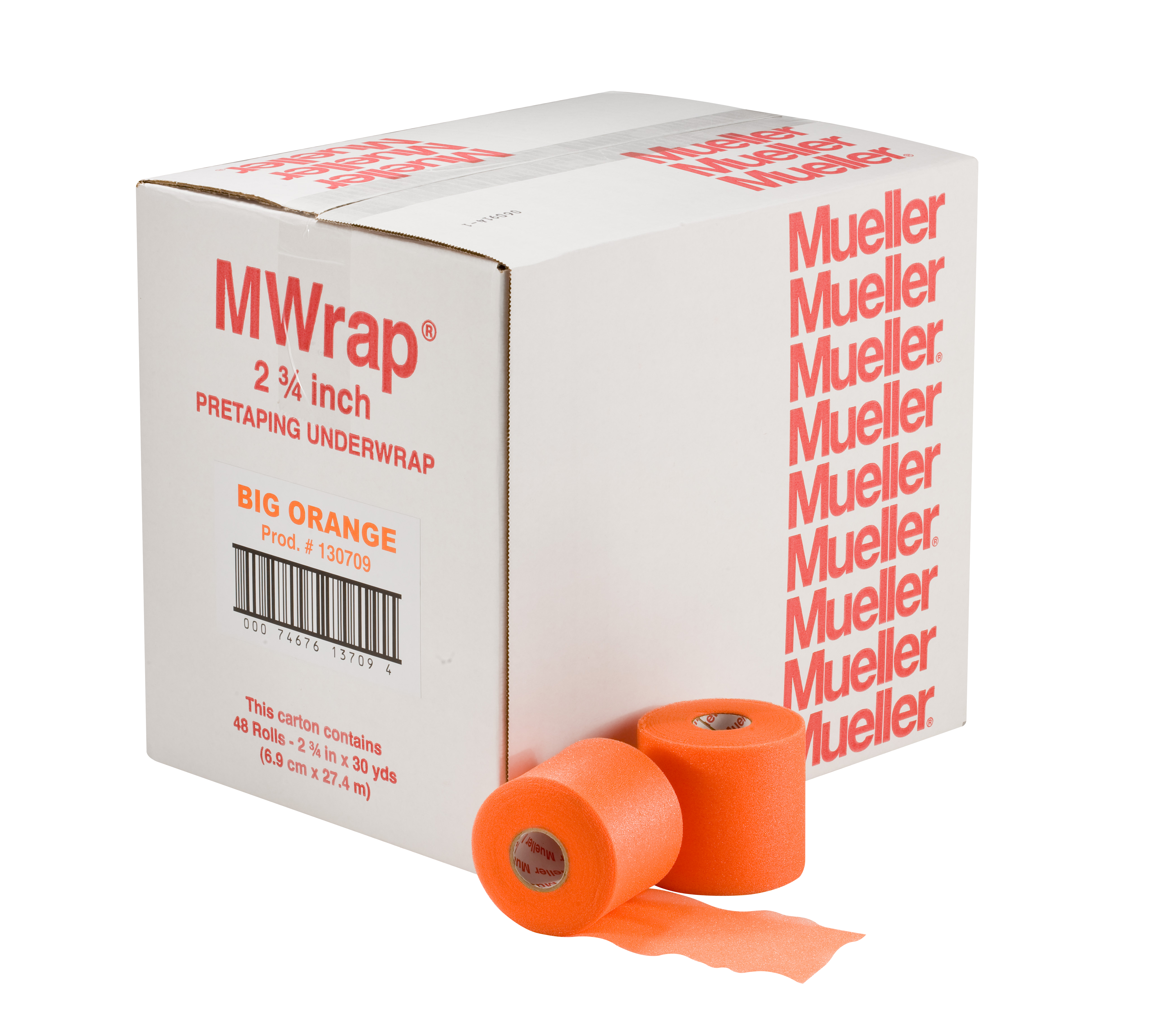 Mueller M-Wrap Orange 1307-09VE Verpackungseinheit im Umkarton mit zwei Einzelrollen