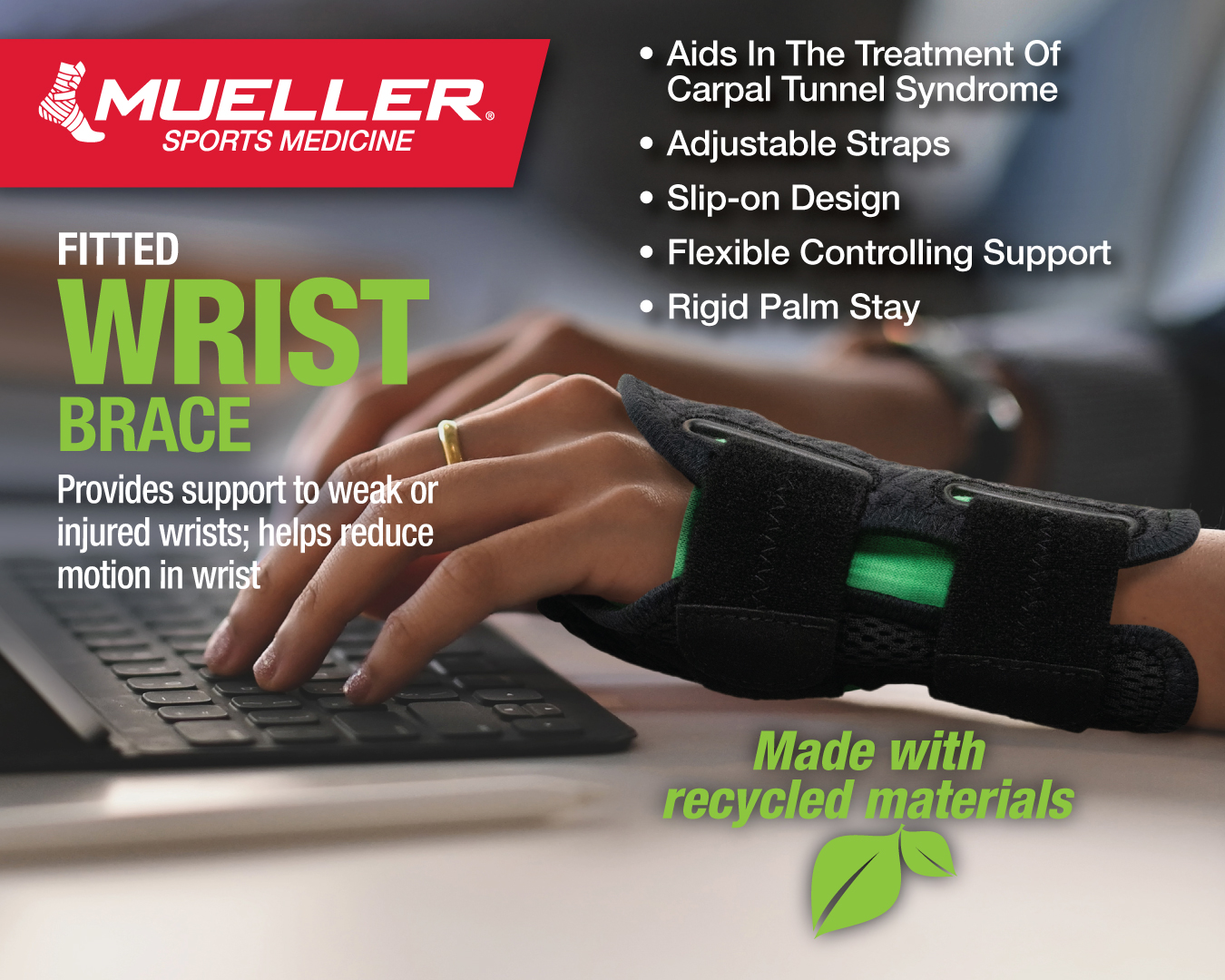 Mueller Greenline Fitted Wrist Brace 8627 Benefits Mueller Greenline Fitted Wrist Brace 8627 Benefits Werbung