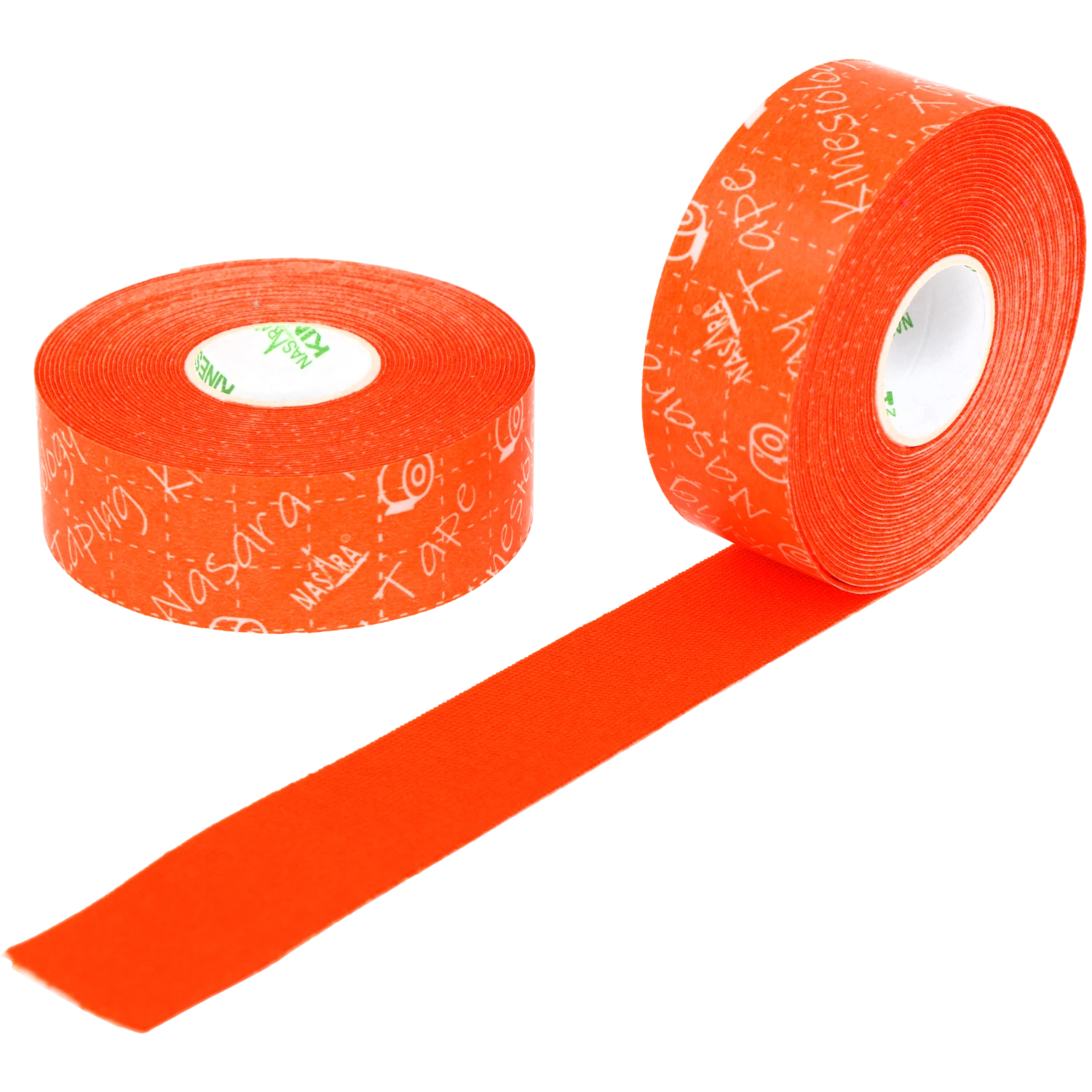 Nasara Kinesiologie Tape 2,5cm zwei Einzelrollen nebeneinander