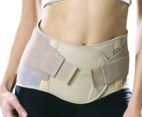 Mikros Bambus Fleece Rückenbandage A806 Detail Vorderansicht bauchfreie Frau