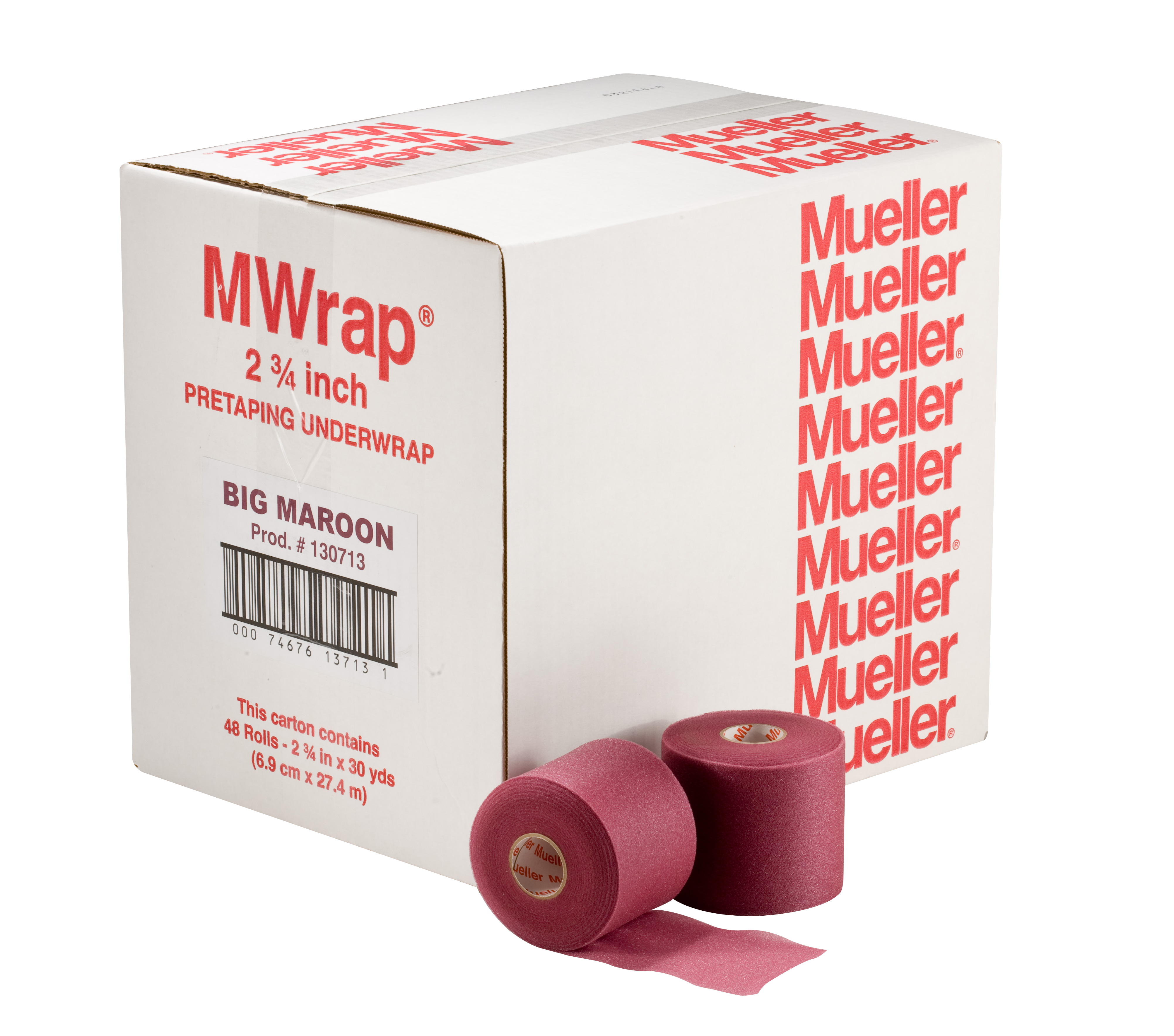 Mueller M-Wrap Bordeaux 1307-13VE Verpackungseinheit im Umkarton mit zwei Einzelrollen