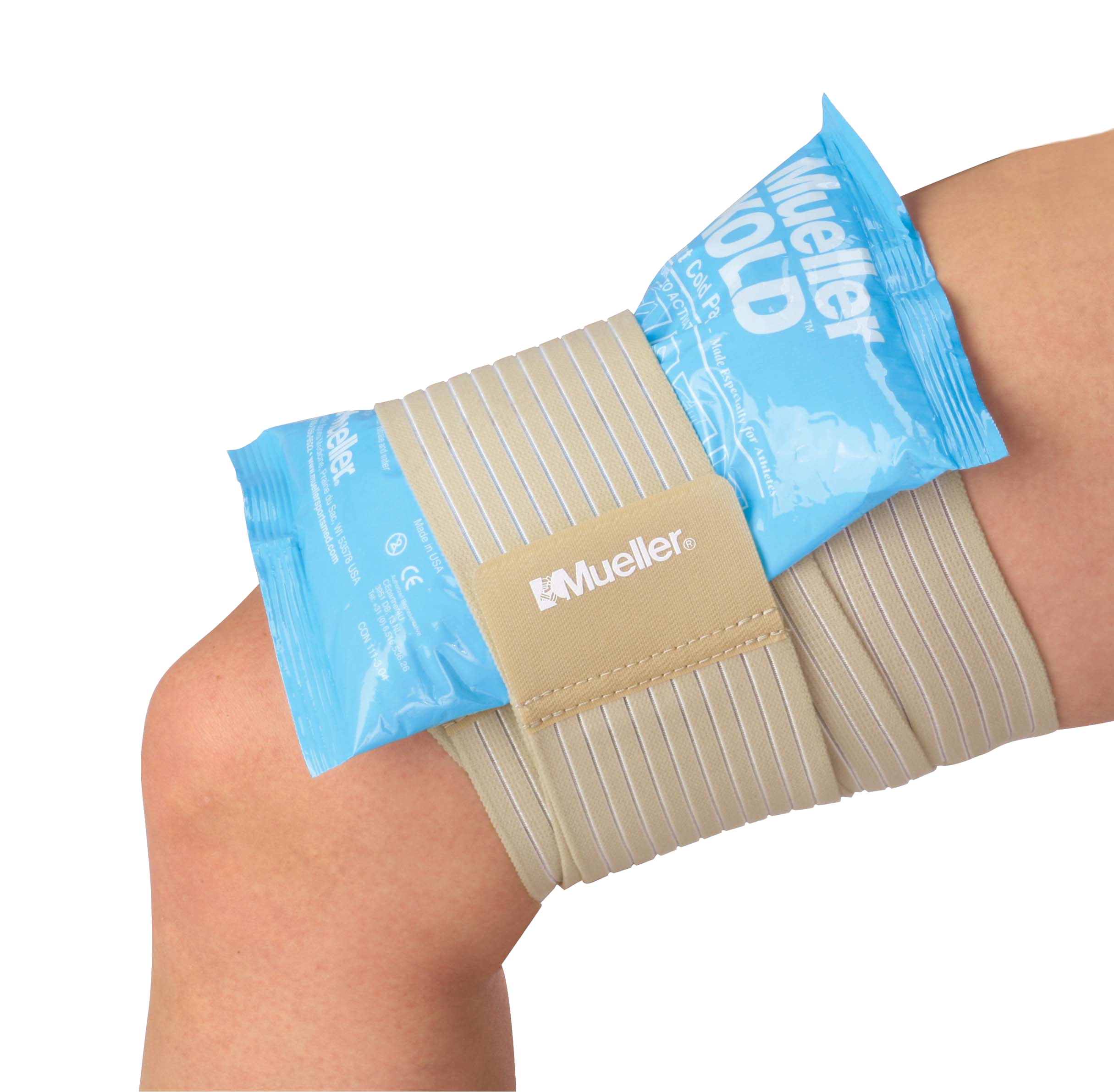 Mueller Wonder Wrap 4590 Oberschenkel+Kühlpack Mueller Wonder Wrap 4590 Demonstration Oberschenkel mit Kühlpack