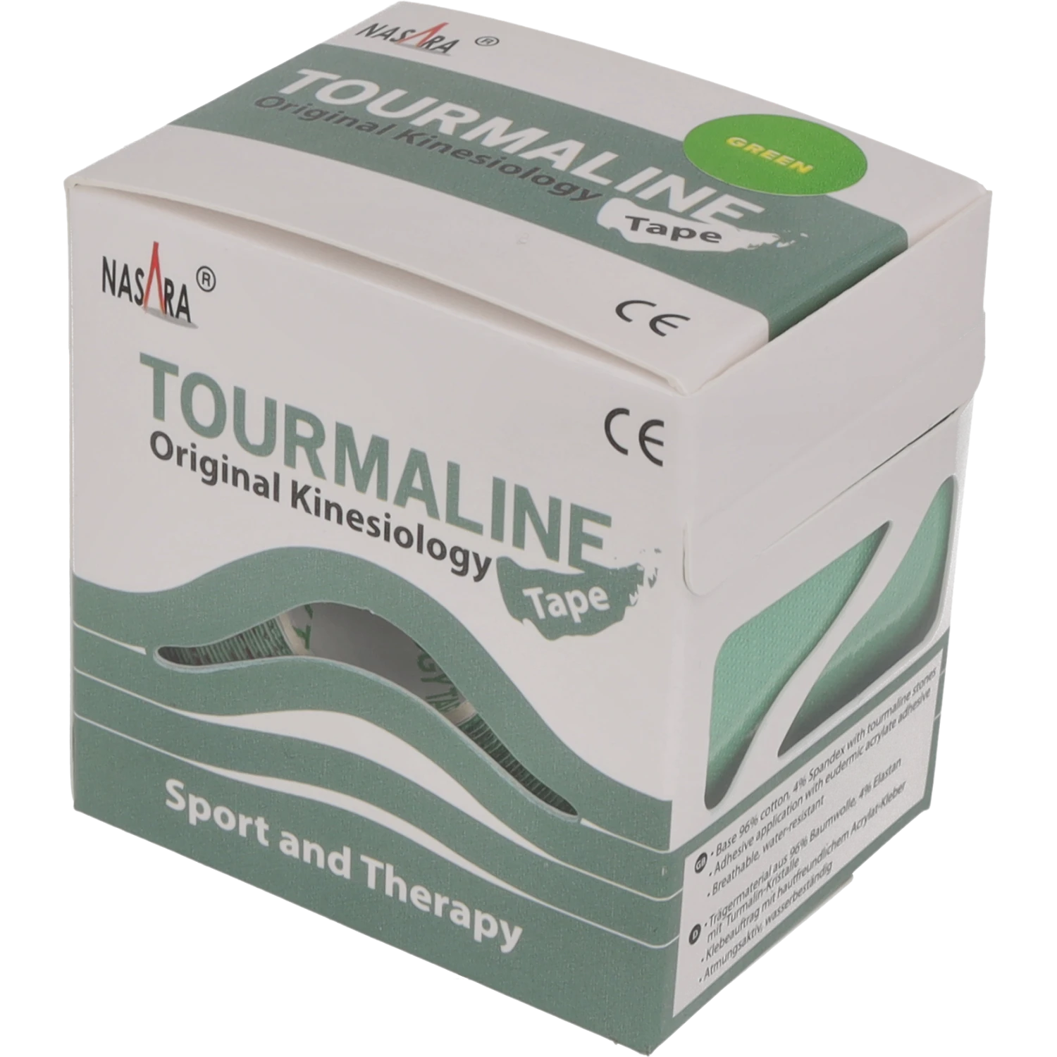 Nasara Tourmalin Kinesiologie Tape Grün Verpackung