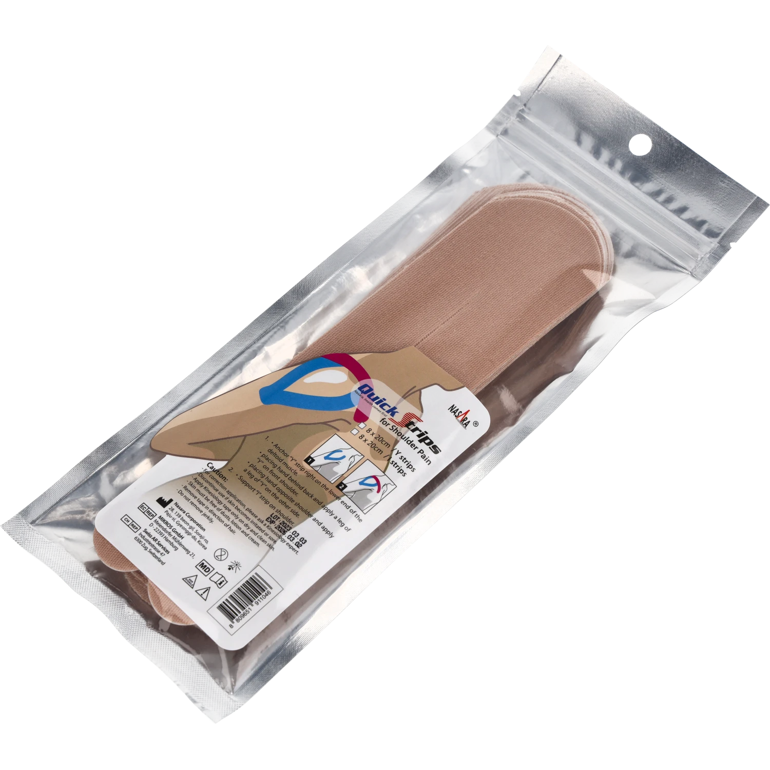 Nasara Kinesiologie Tape Pain Pack Shoulder Beige Verpackung