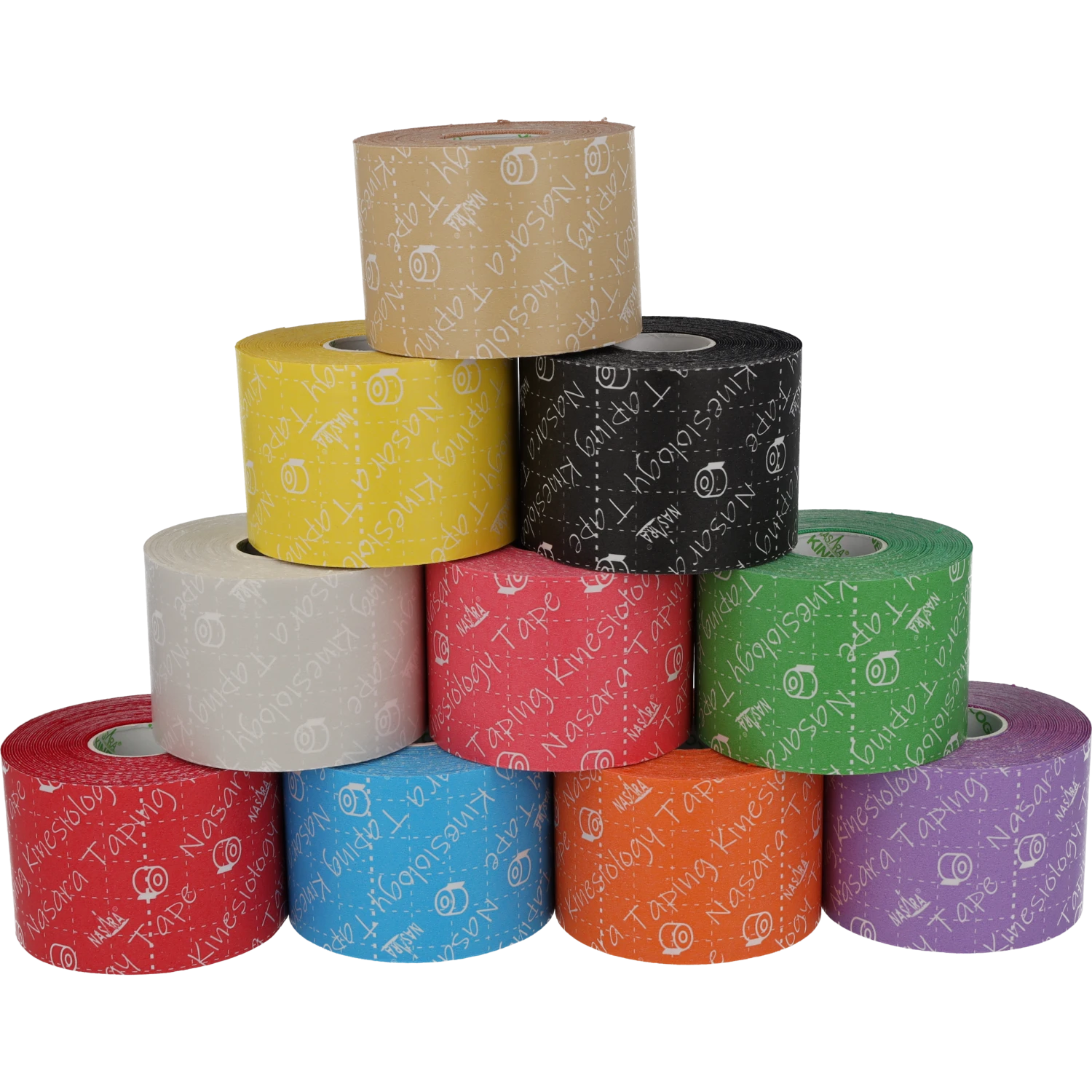Nasara Kinesiologie Tape 10er Mix Set Pyramide ohne Verpackung