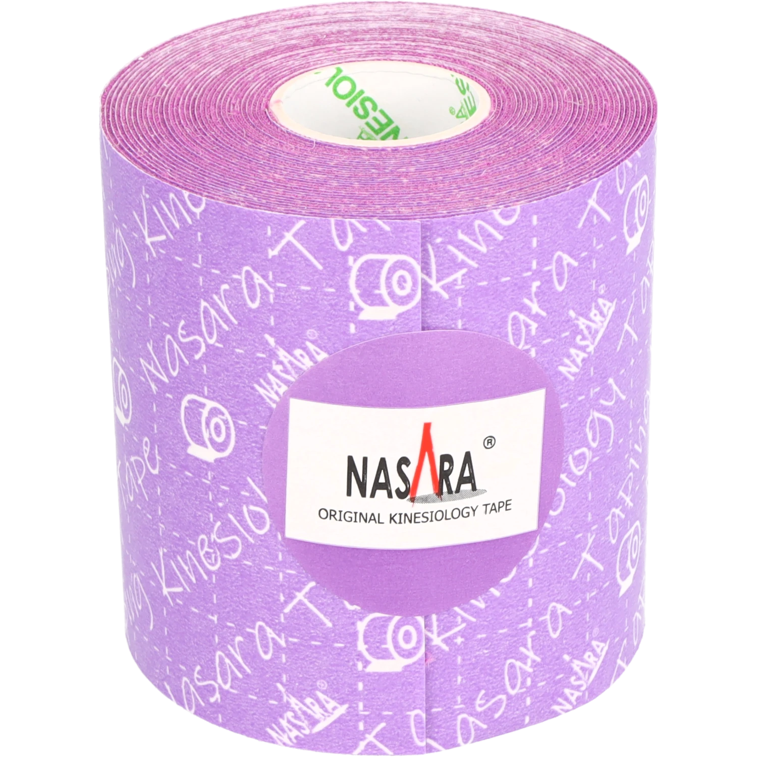 Nasara Kinesiologie Tape 7,5cm Lila Einzelrolle frontal