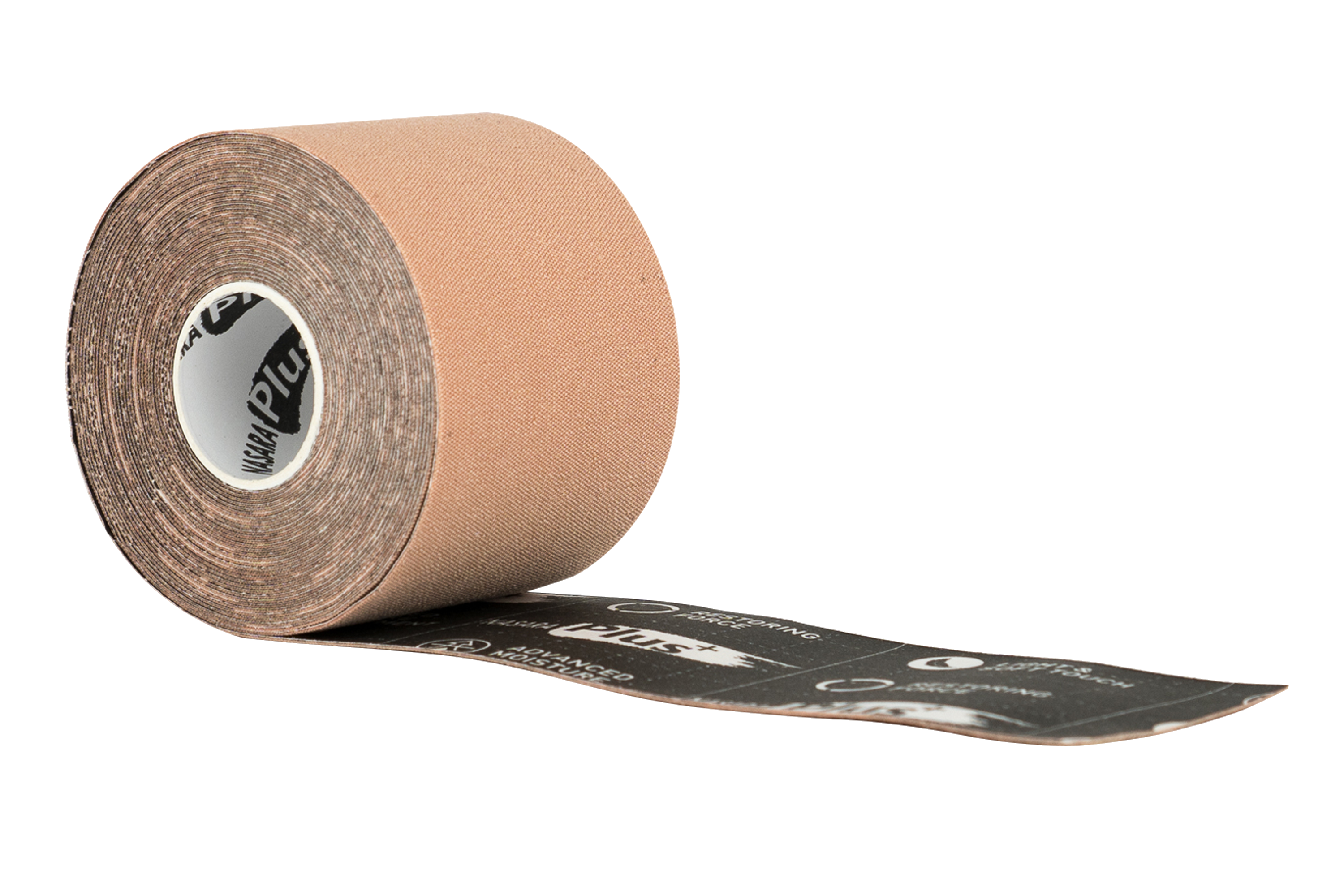 Nasara Kinesiologie Plus Tape Beige Einzelrolle abgewickelt Heroshot