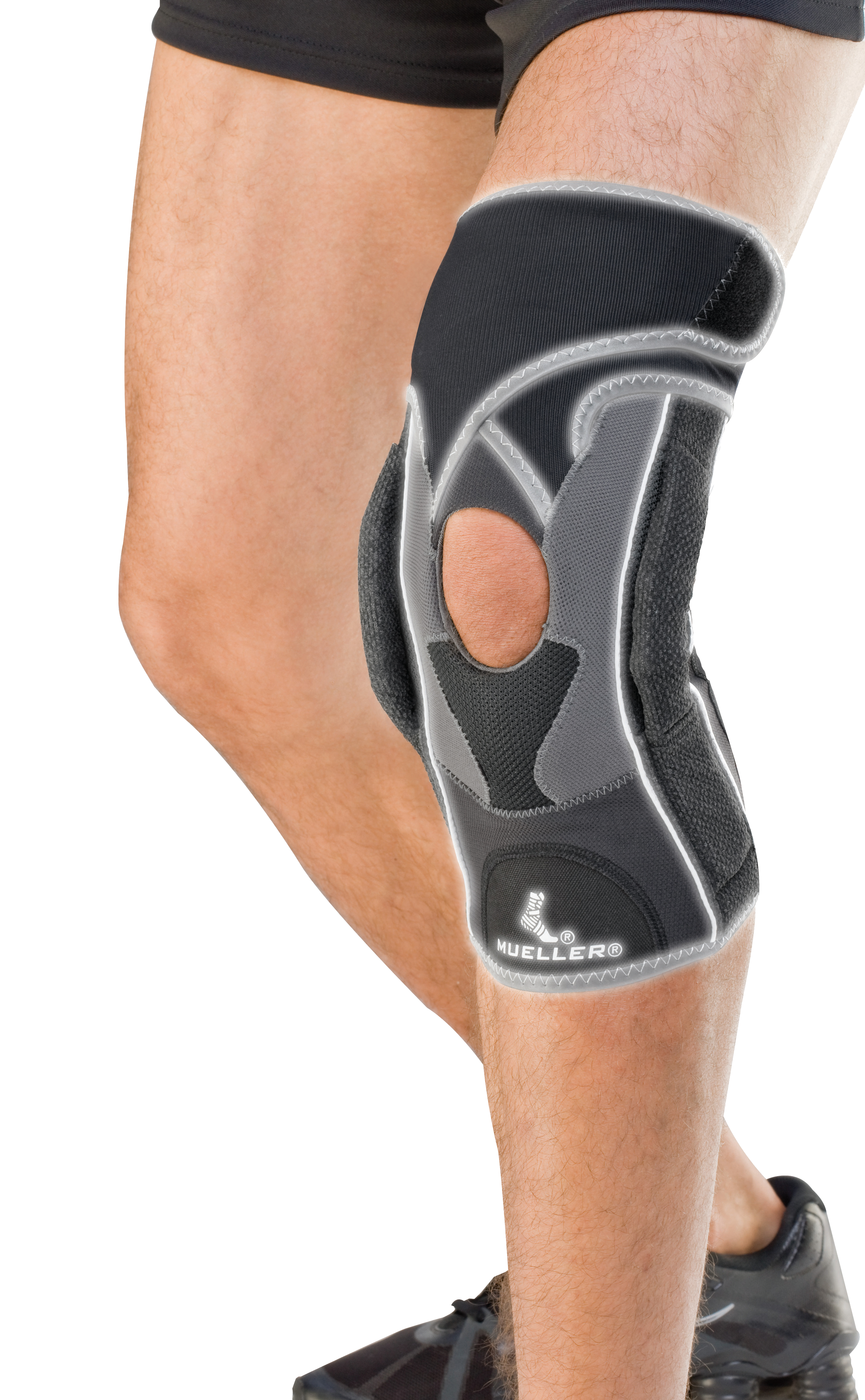 Mueller Hg80 Premium Hinged Knee Brace 5901 Reflektierend Mueller Hg80 Premium Hinged Knee Brace 5901 Bandage mit reflektierenden Nähten an Knie