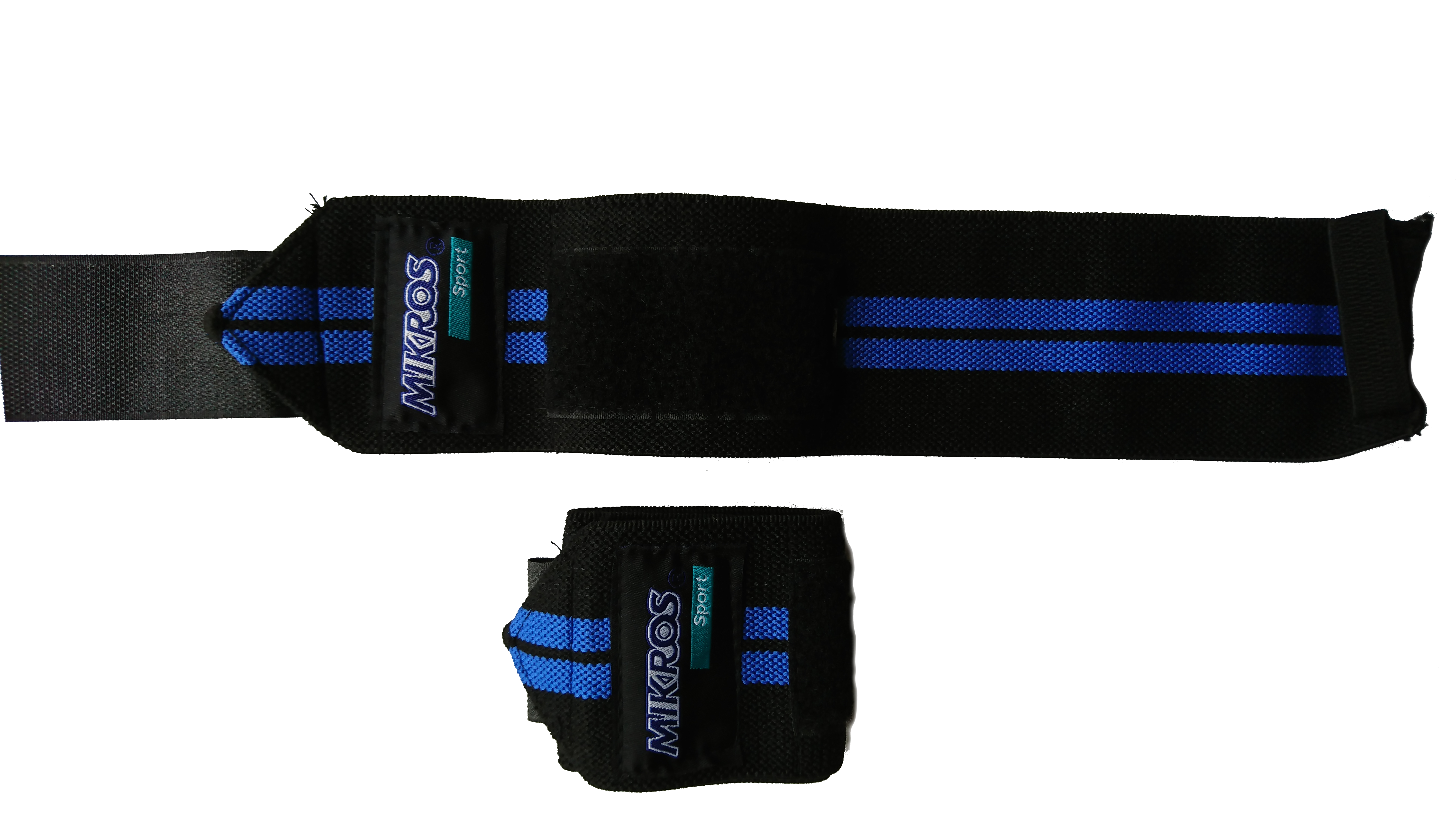 Mikros Sport Wrist Wraps 40cm ausgerollt und zusammen Heroshot