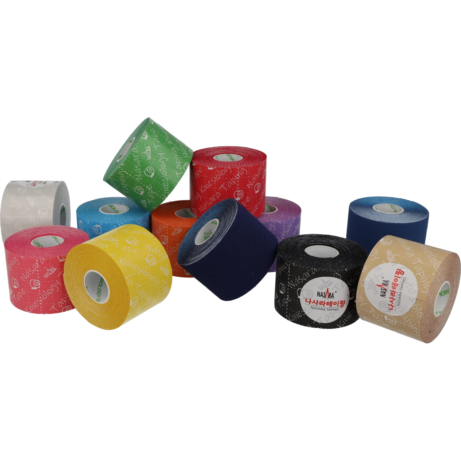 Nasara Kinesiologie Tape alle Farben ausgepackt Chaos