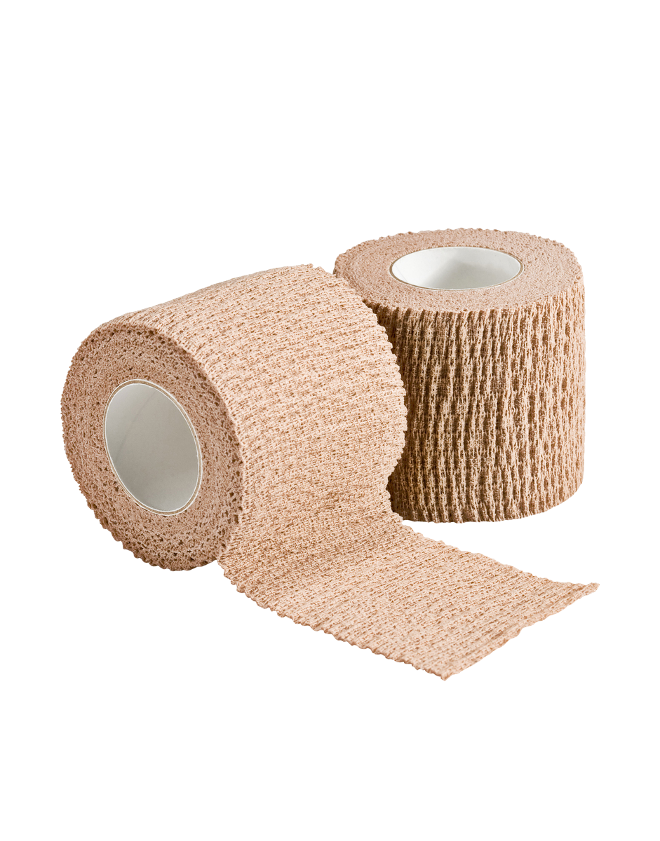 Mueller M-Lastic Tape Beige 5cm 130612 zwei Einzelrollen nebeneinander