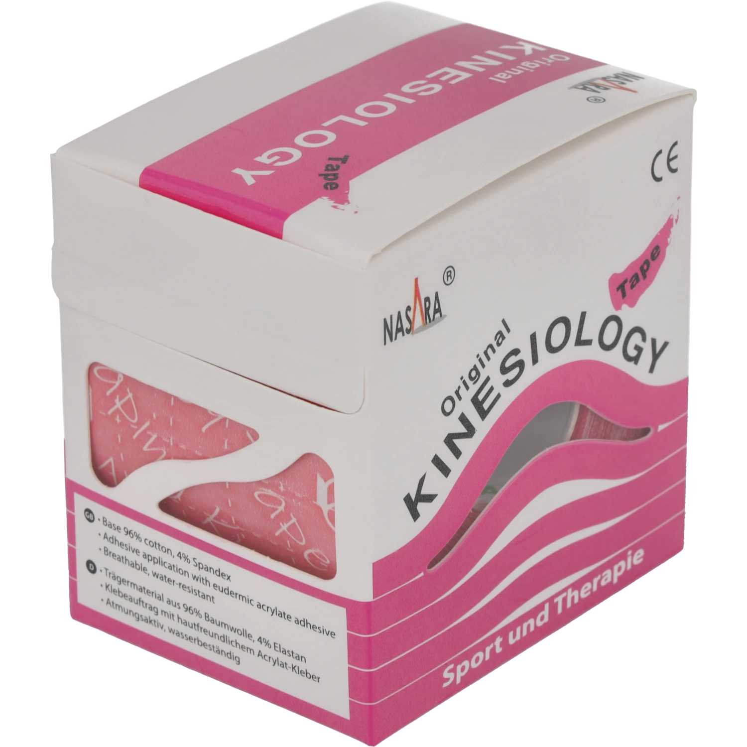 Nasara Kinesiologie Tape 5cm Pink Verpackung