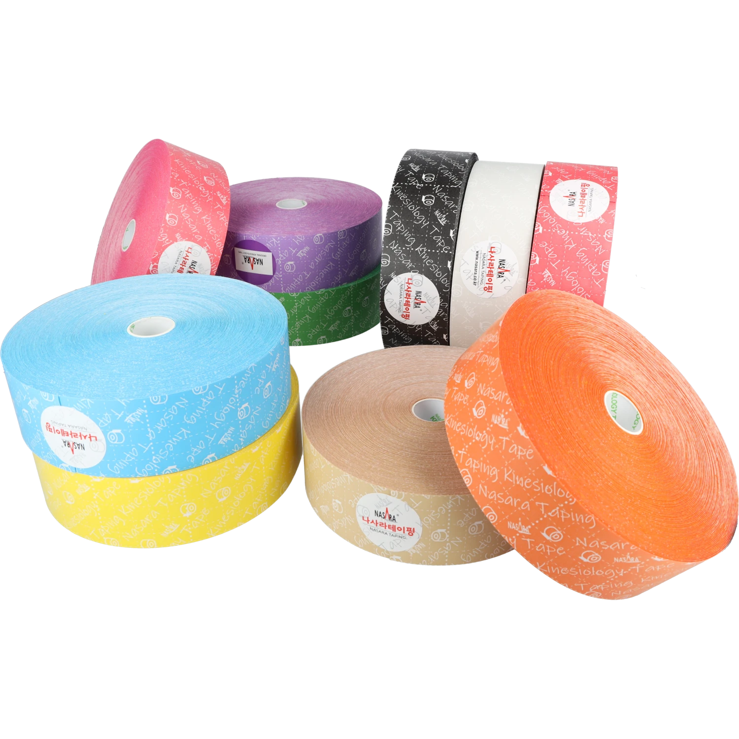 Nasara Kinesiologie Tape 32m Rollen alle Farben Chaos Shot