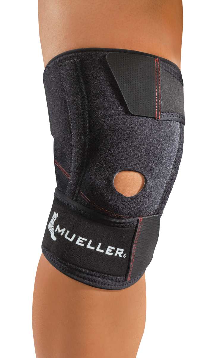 Mueller Wraparound Knee Stabilizer 57637 Knie Mueller Wraparound Knee Stabilizer 57637 angelegtes Produkt am Knie