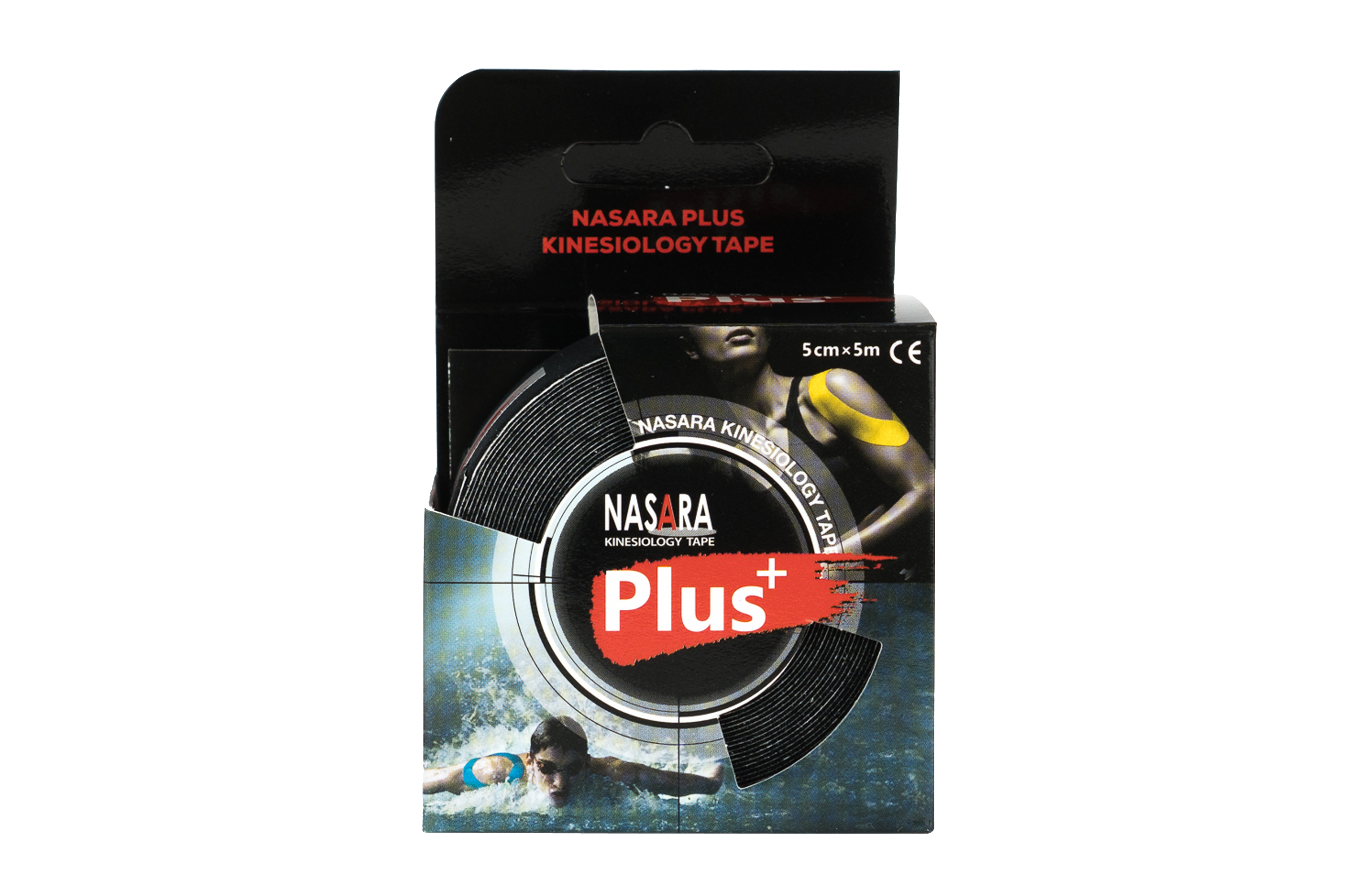 Nasara Kinesiologie Plus Tape Schwarz Verpackung