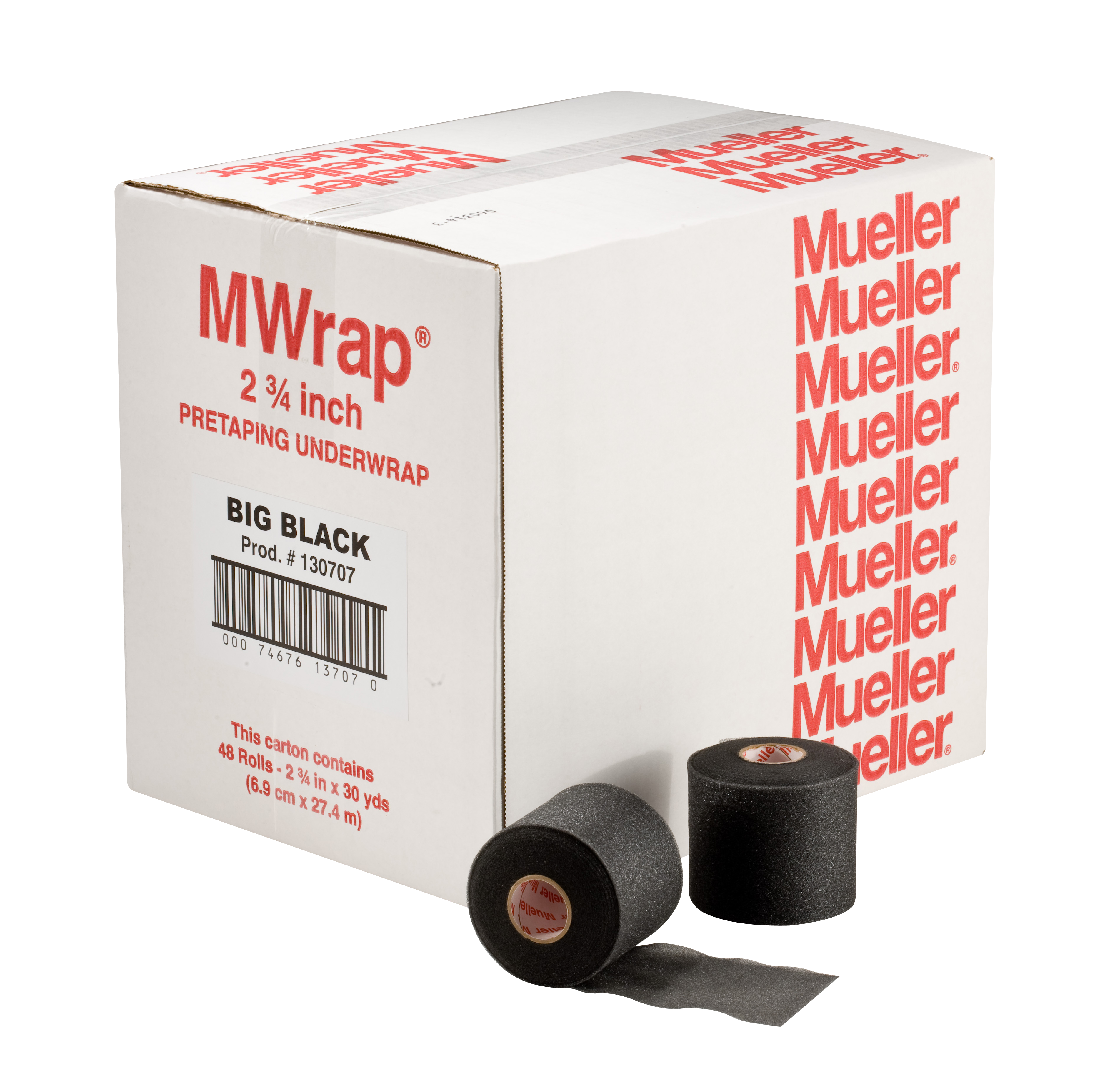 Mueller M-Wrap Schwarz 1307-07VE Verpackungseinheit un Umkarton mit zwei Einzelrollen