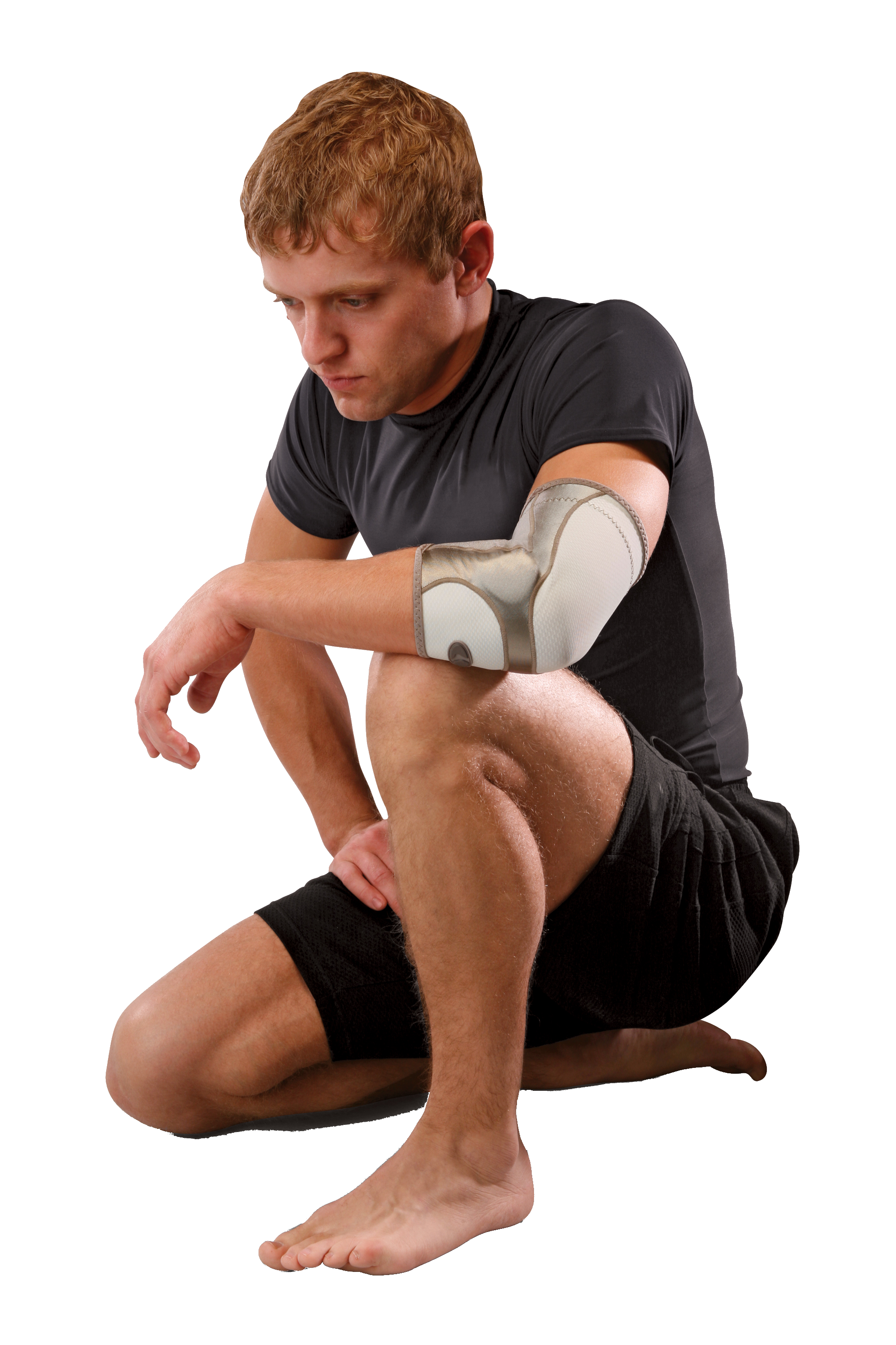 Mueller LifeCare Contour Elbow 7821 Demonstration Mann hockend